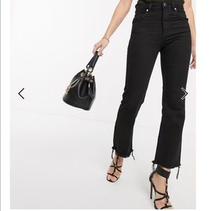ASOS Denim Black wash Crop Flare Jeans